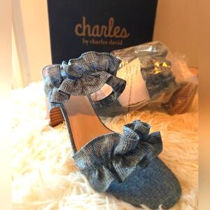 Charles by Charles David Sandal Royals Denim Blue Sz 12